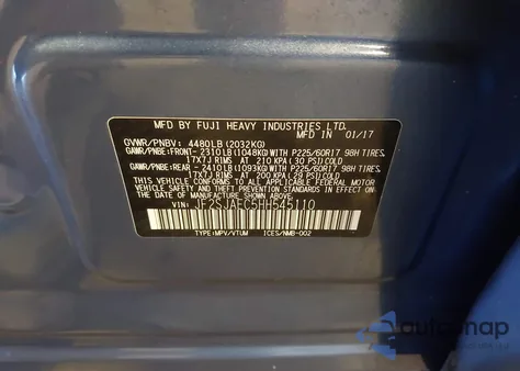 2017 Subaru Forester 2.5I Premium z USA, uszkodzony, nr VIN JF2SJAEC5HH545110